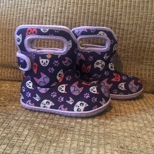 Bogs Toddler Girls Purple Cat Boots Sz 8
